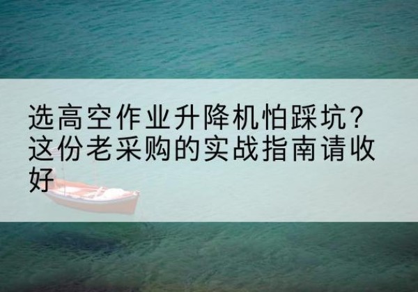 莲都高空作业升降机厂家推荐-选高空作业升降机怕踩坑？这份老采购的实战指南请收好